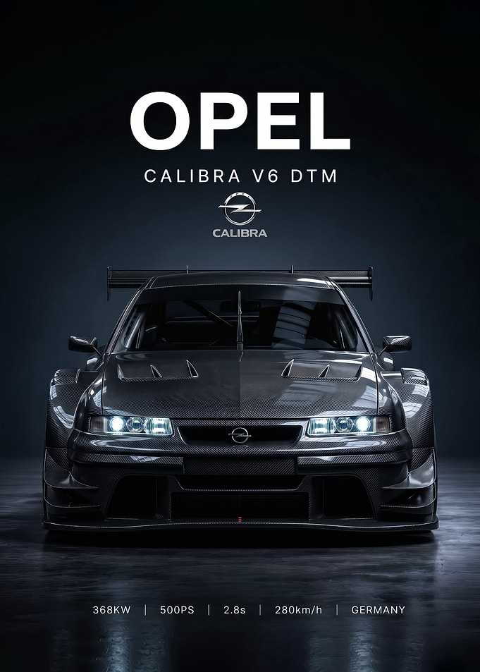 sleek Opel Calibra V6 DTM Race Car poster