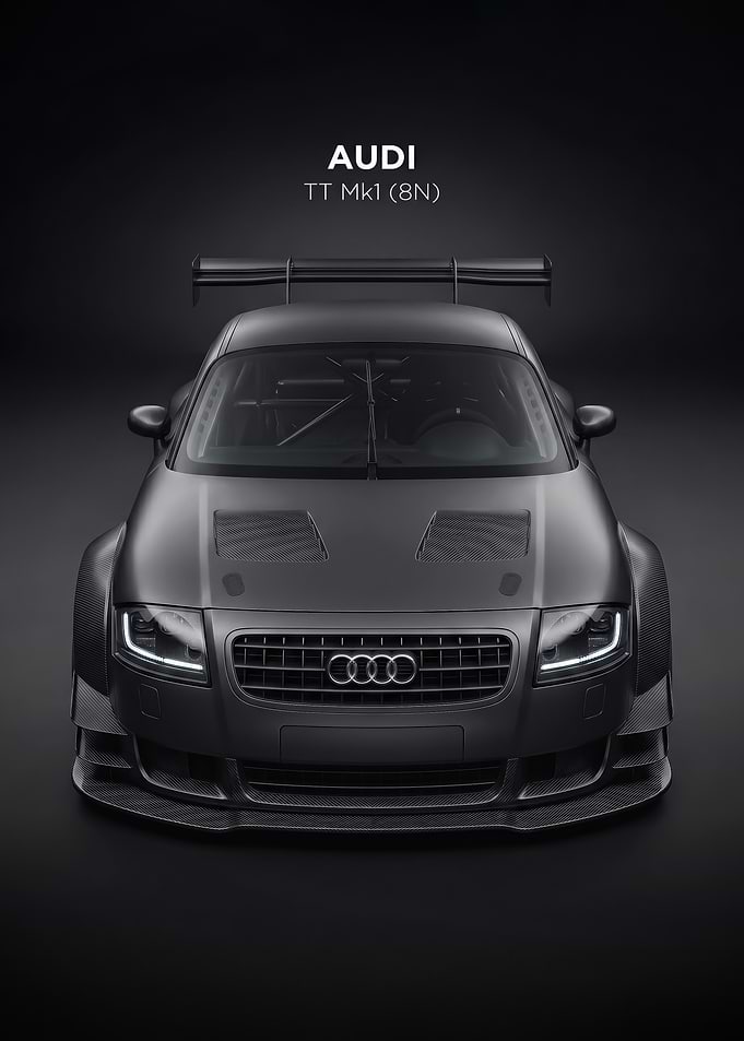 sleek black Audi TT Mk1 Race Car poster