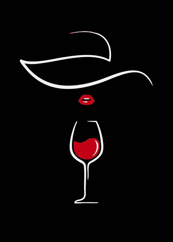 Elegant Woman with Wine