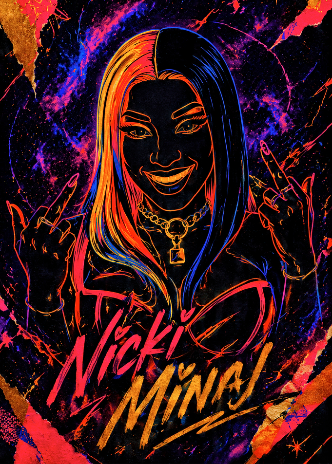 Nicki Minaj Neon Portrait