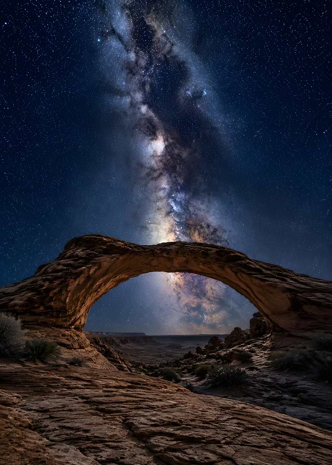 Milky Way Arch in Desert Landscape