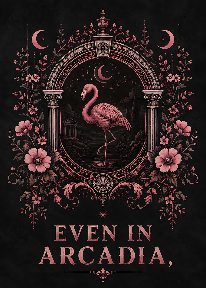 Flamingo in Arcadian Landscape