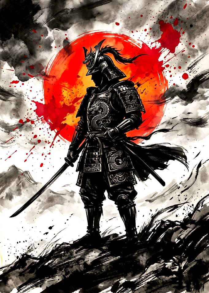 Samurai Warrior Under the Rising Sun