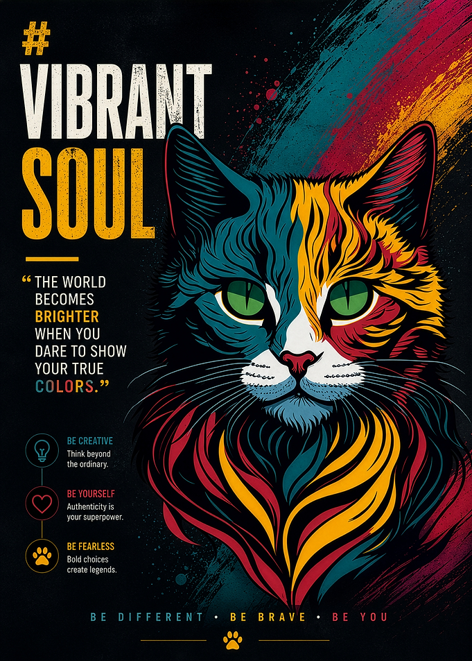 Vibrant Soul Cat Poster