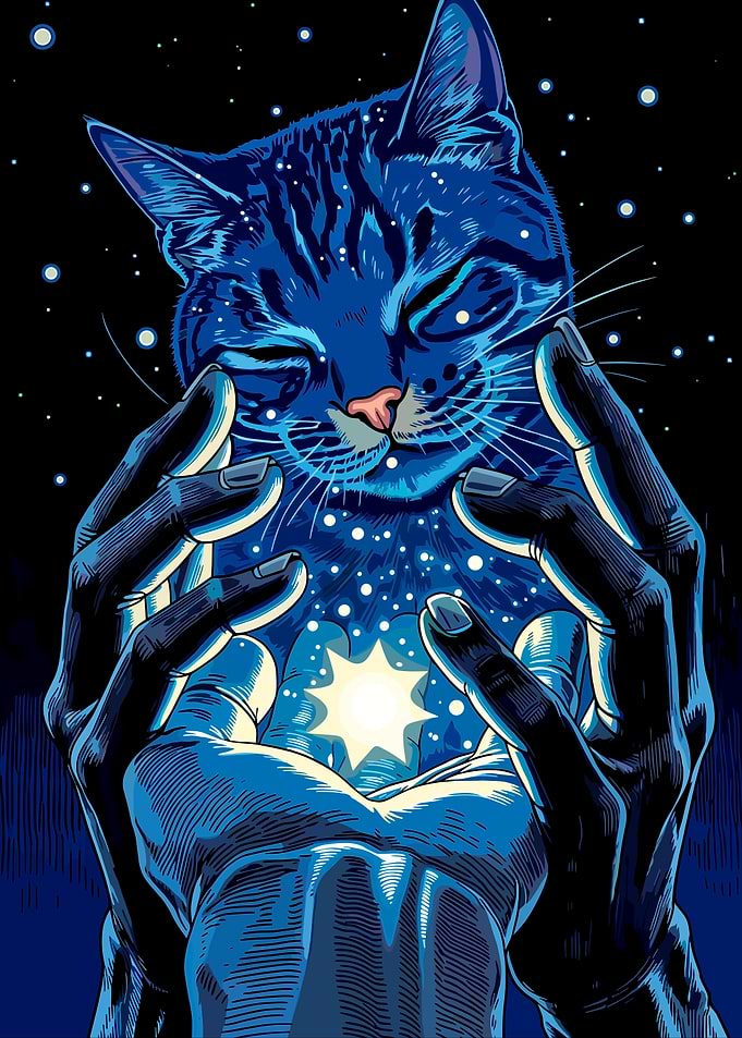 Cosmic Cat Held in Hands