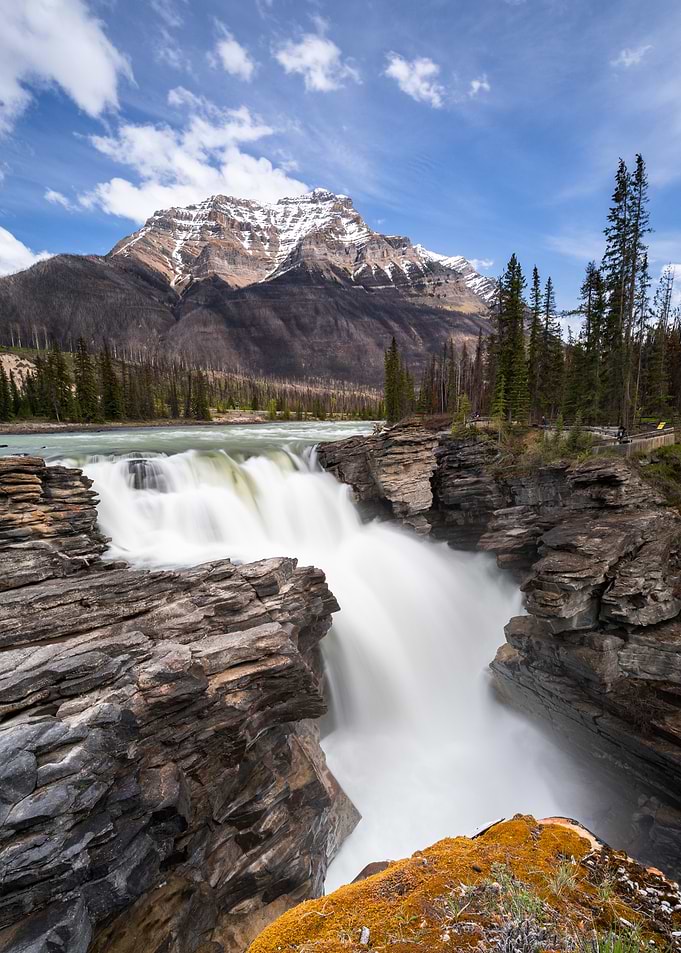 Athabasca Falls Waterfall in Jasper National Park