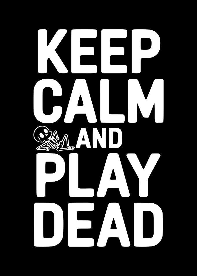 Keep Calm and Play Dead Skeleton