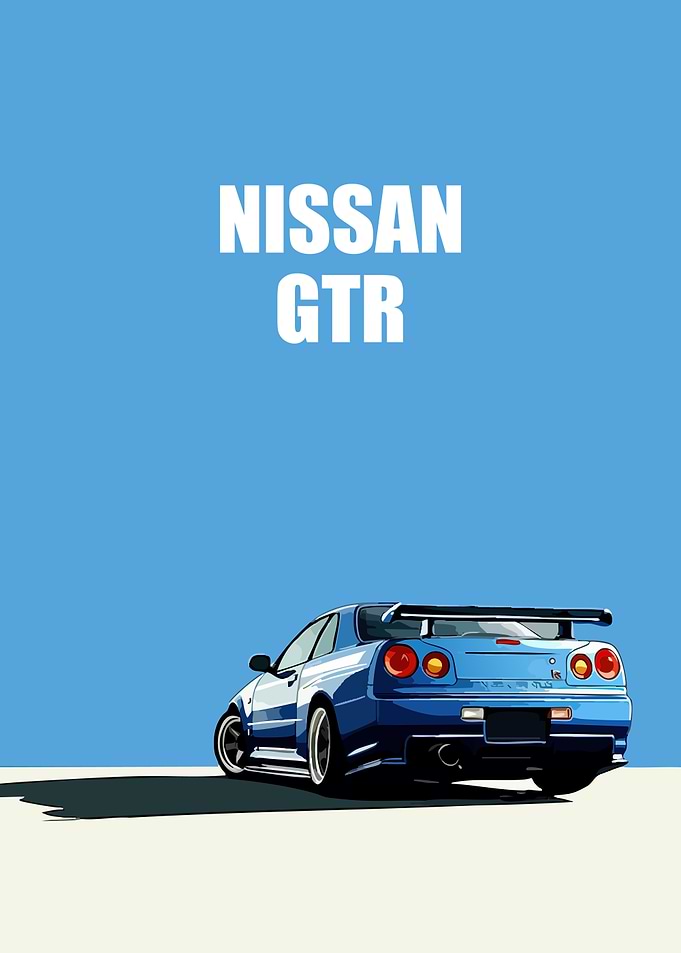 Nissan GTR Car Poster