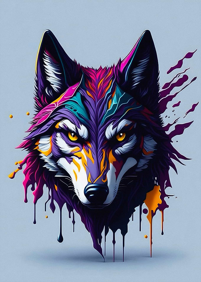 Graffiti Wolf Portrait