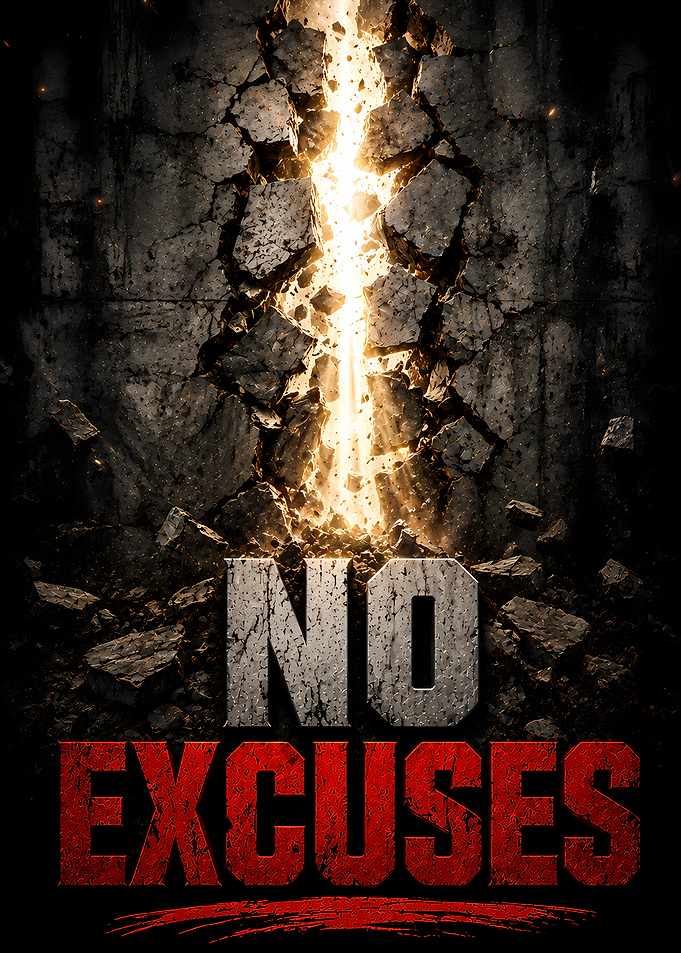 No Excuses Motivational Text Art