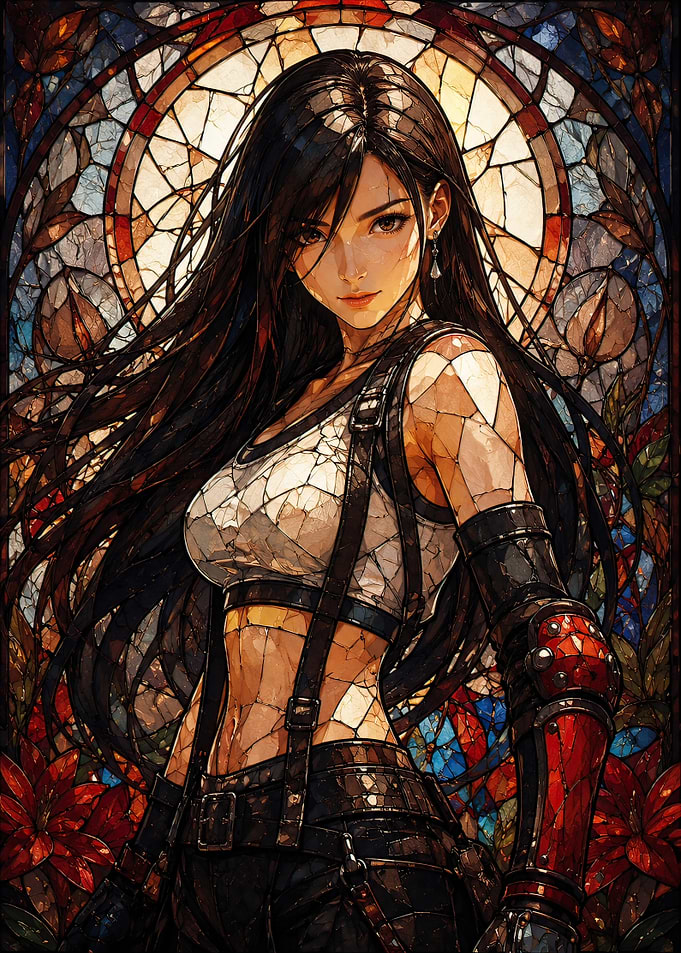 Tifa Lockhart Stained Glass Art