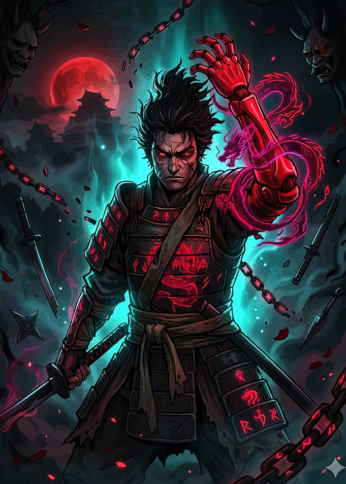 Samurai Warrior with Mystical Energy