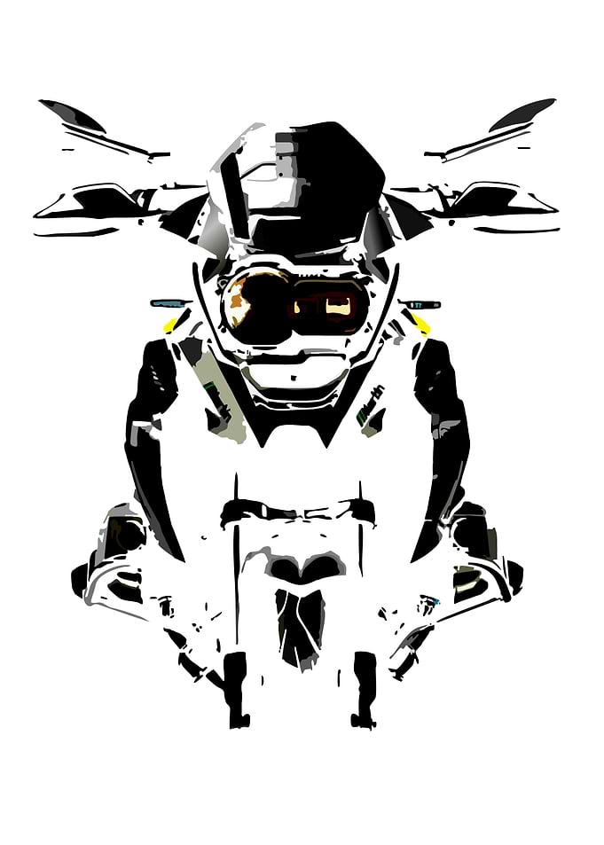 Motorcycle Front View Illustration