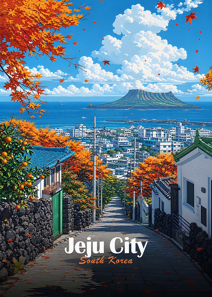 Jeju City South Korea Autumn View