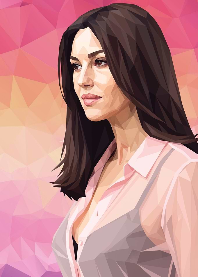 Monica Bellucci Low Poly Portrait