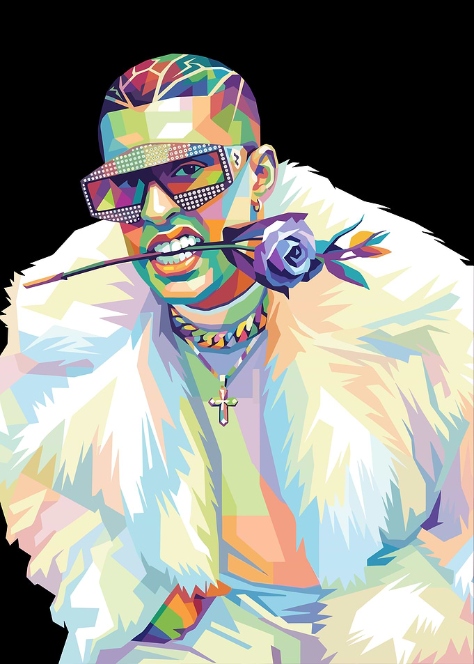 Bad Bunny Pop Art Portrait
