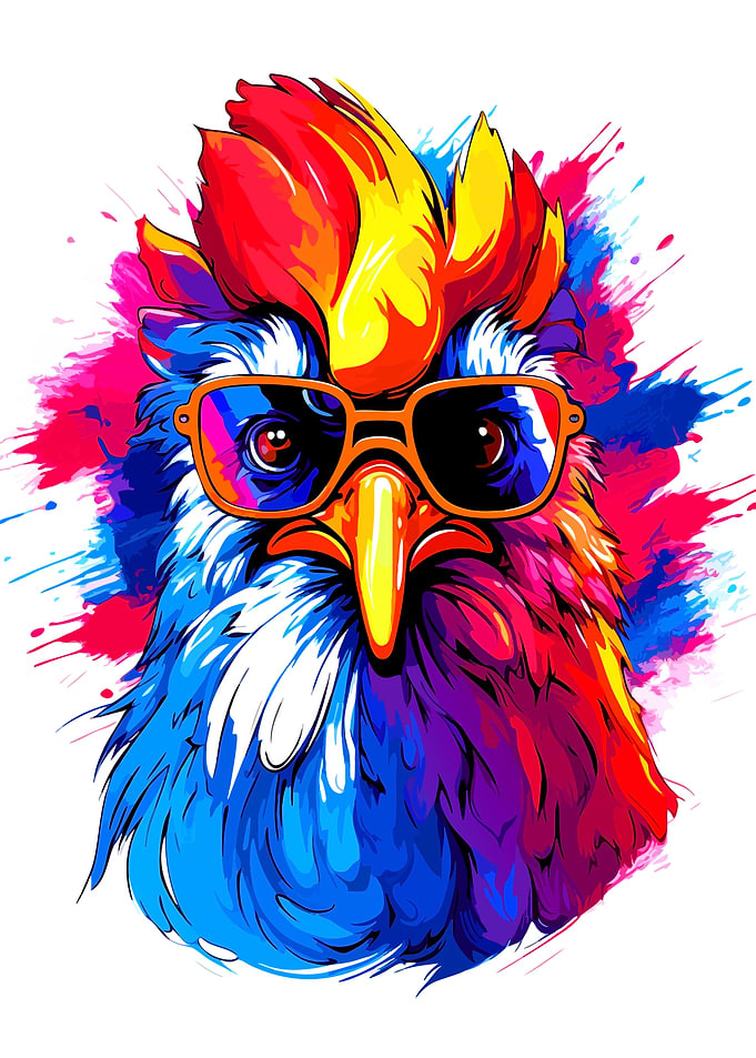 Cool Rooster Wearing Sunglasses
