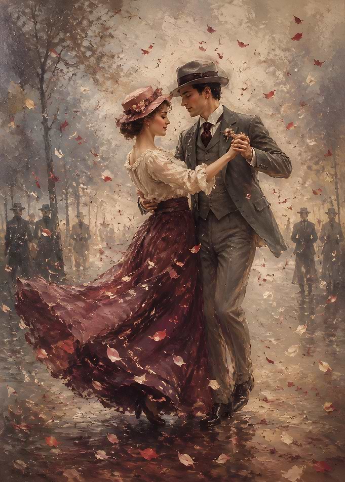 Couple Dancing in Autumn Park