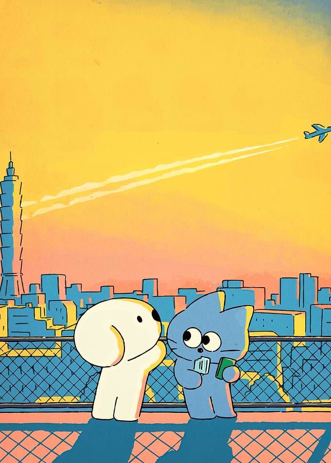 Cute Animals Enjoying a City View