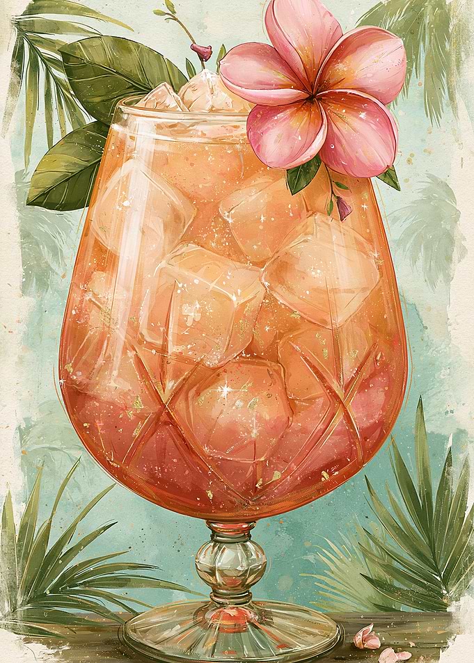 Tropical Cocktail with Flower