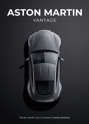 Aston Martin Vantage Top View