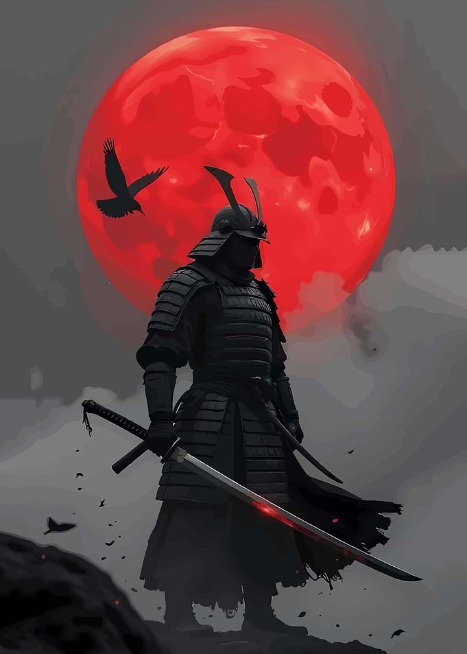 Samurai Under a Blood Moon