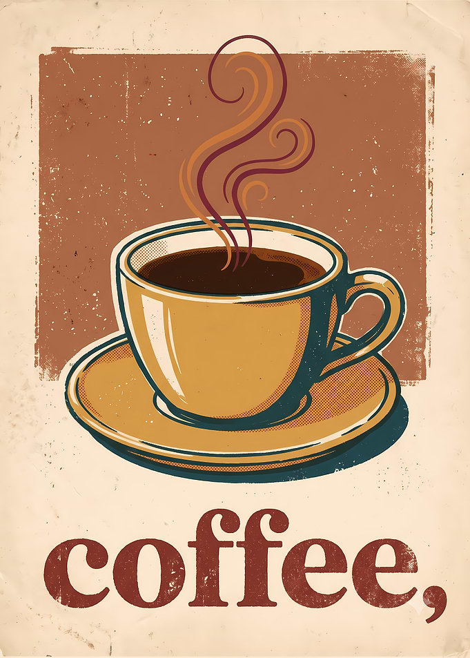 Vintage Coffee Cup Poster