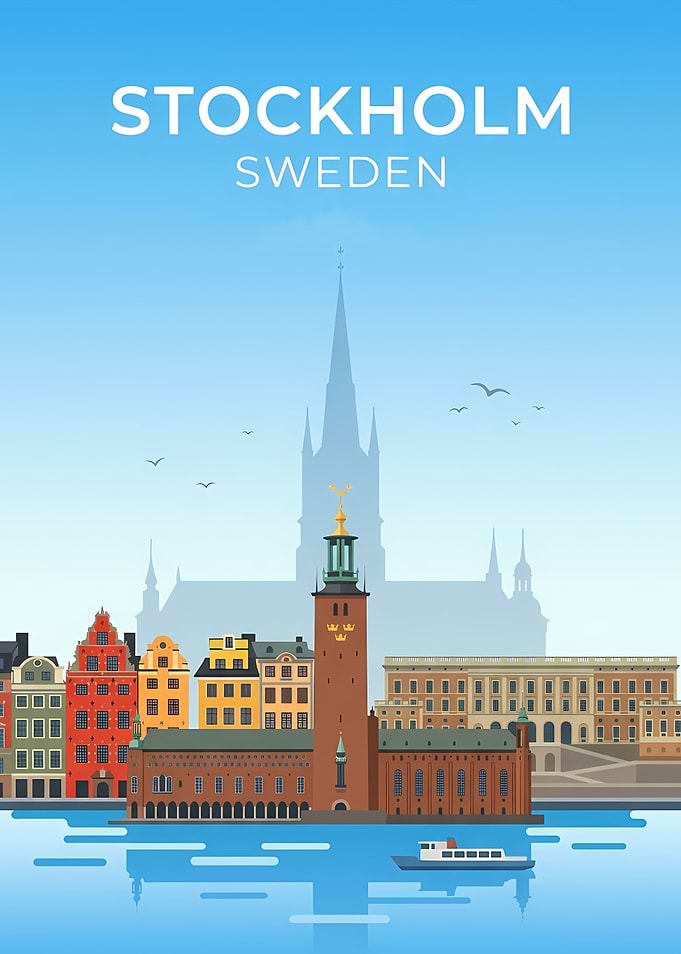 Stockholm Cityscape with River