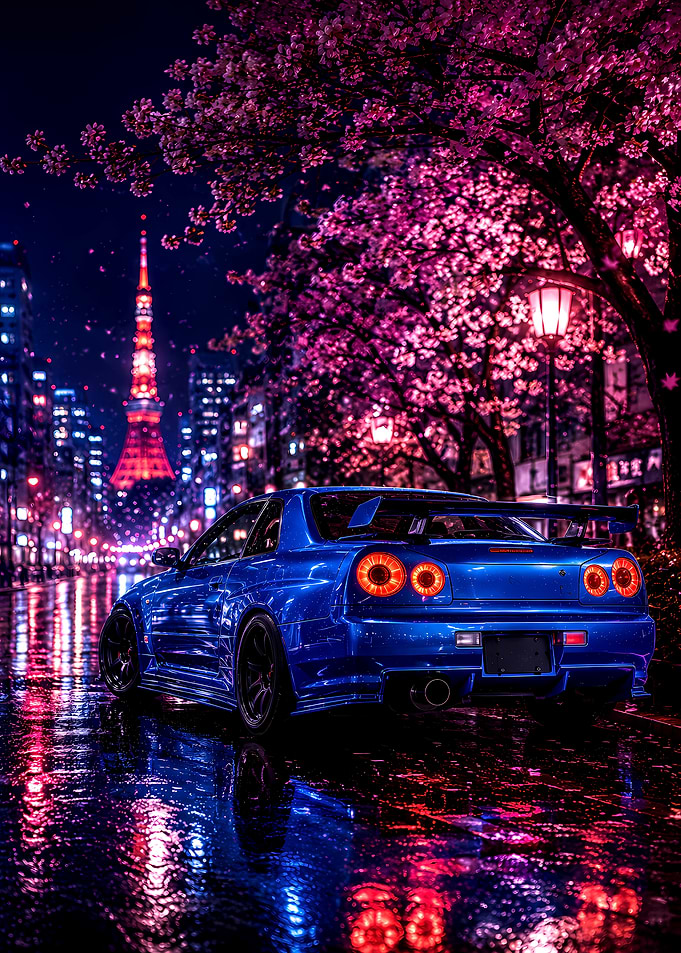 Sakura Drift R34 Car in Tokyo