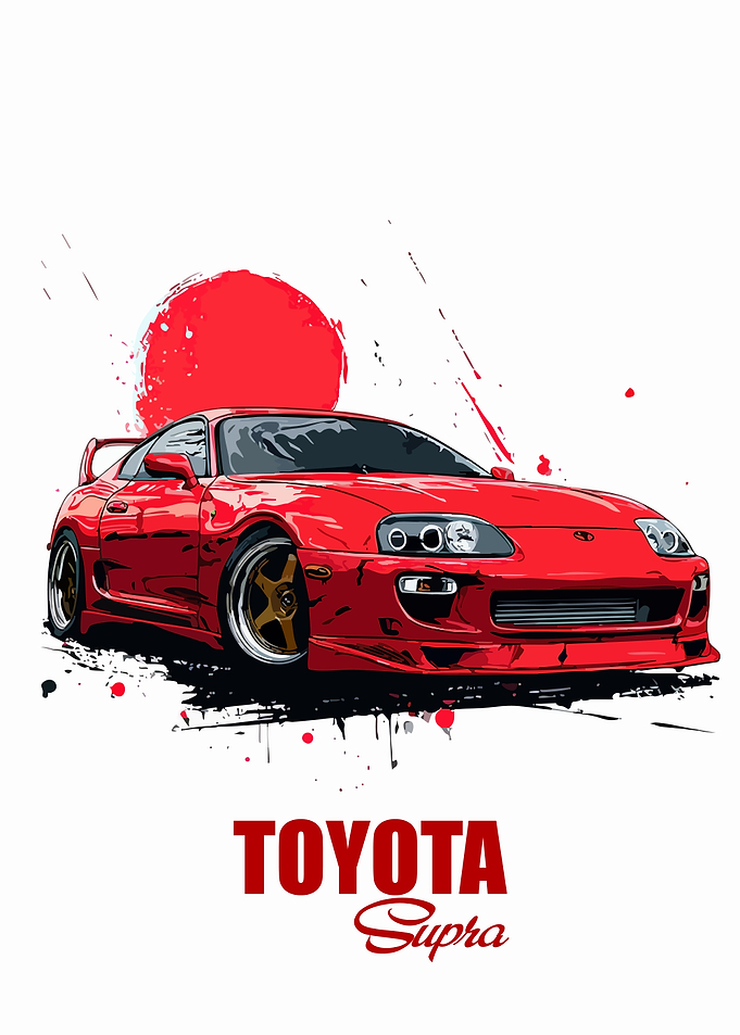 Toyota Supra with Japanese Sun Symbol