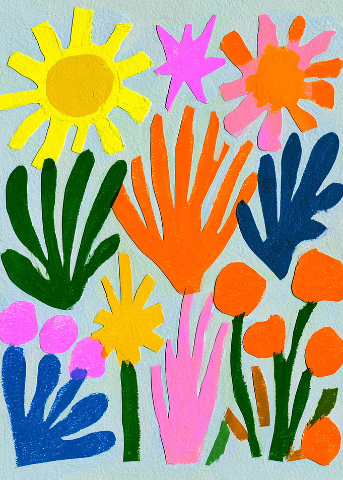 Colorful Abstract Floral Collage