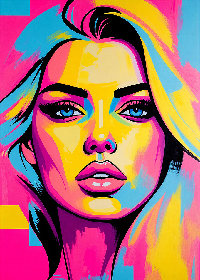 Vibrant Pop Art Portrait of a Woman