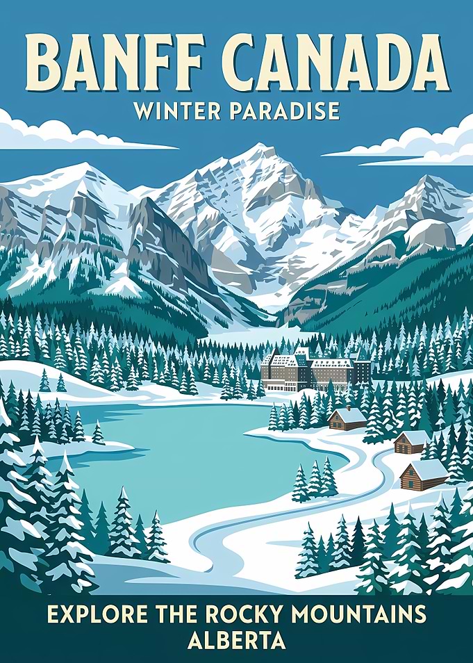 Banff Canada Winter Paradise Poster