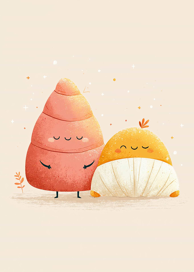 Cute Characters in a Whimsical Setting