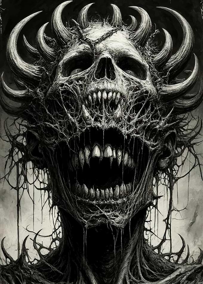 Demonic Skull with Horns
