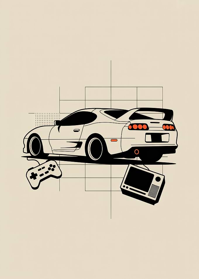 Retro Car and Gaming Art