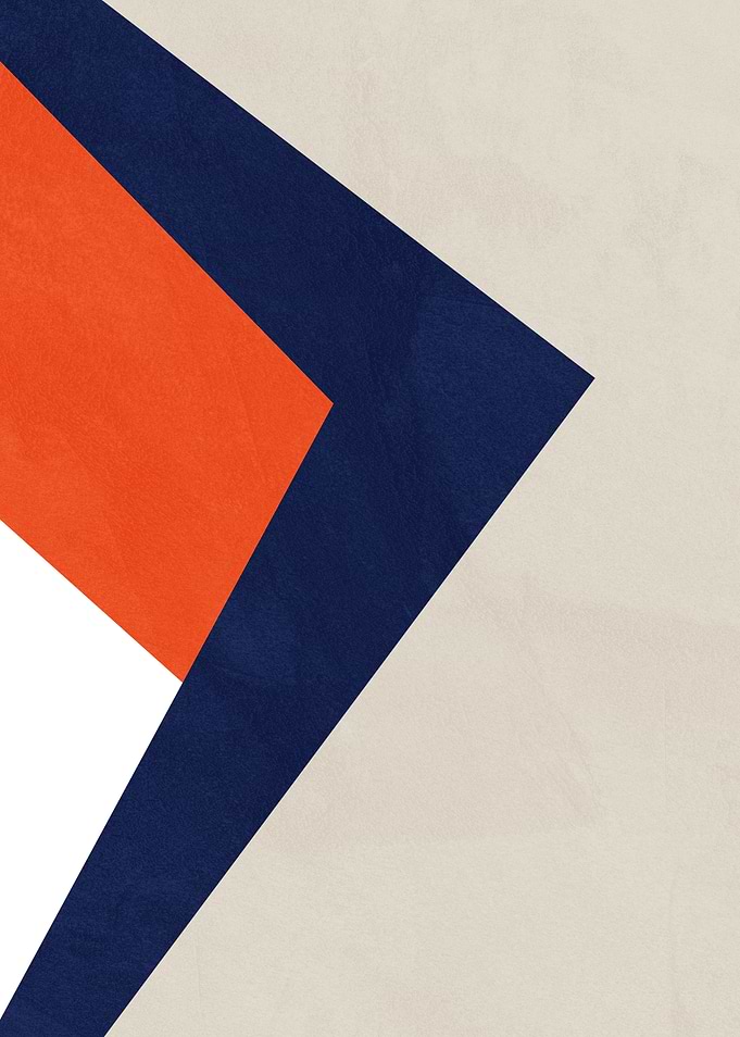 Geometric Abstract with Navy and Orange