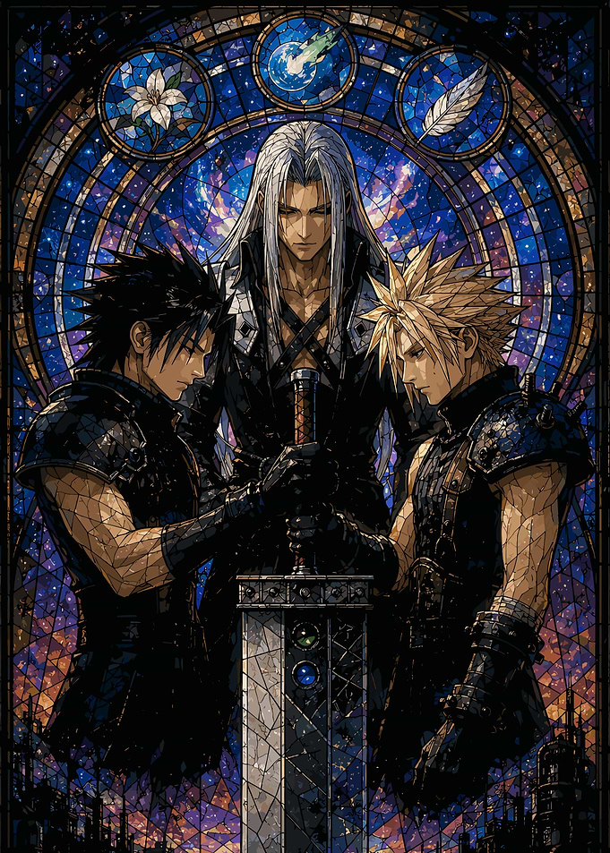Final Fantasy VII Stained Glass Art