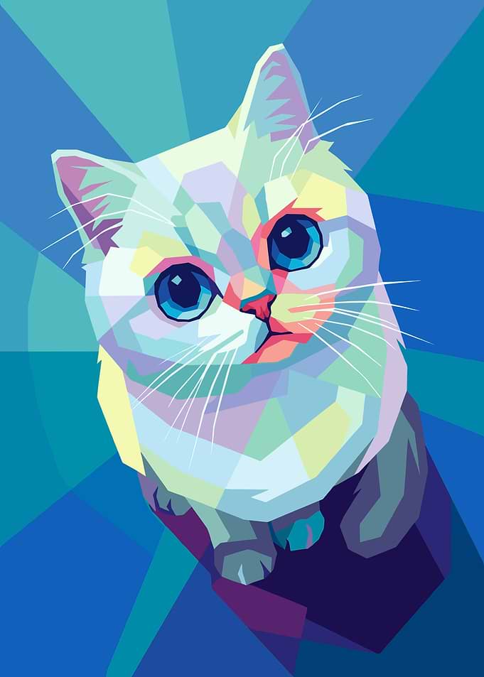Geometric Cat Portrait