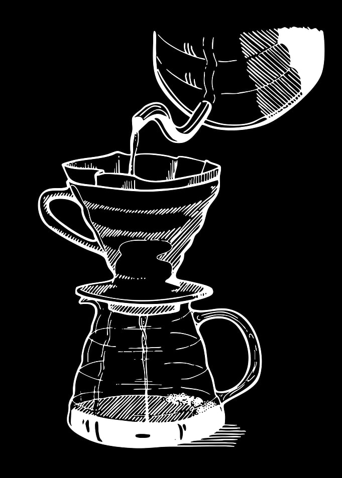 Pouring Coffee into a Pour-Over Dripper