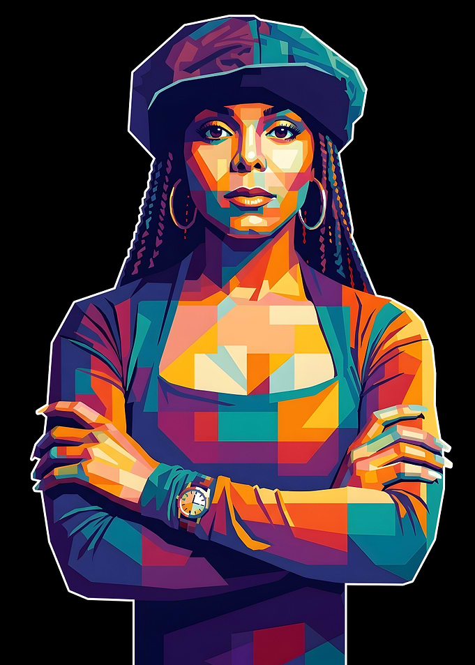 Pop Art Portrait of Janet Jackson