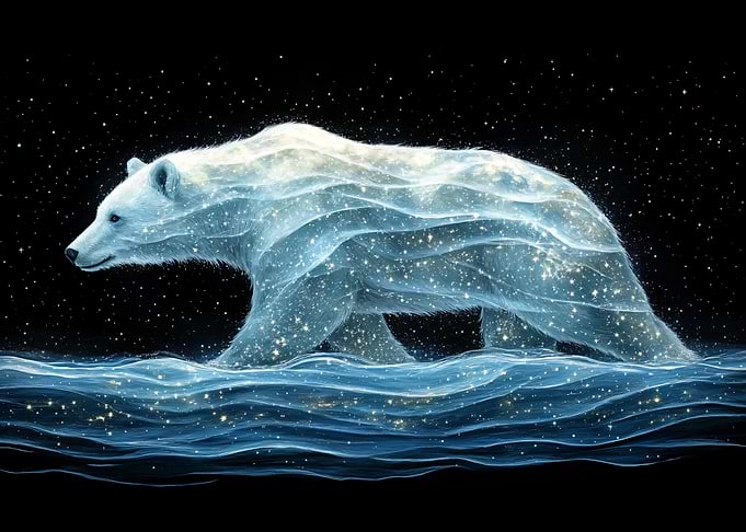 Cosmic Polar Bear in Water