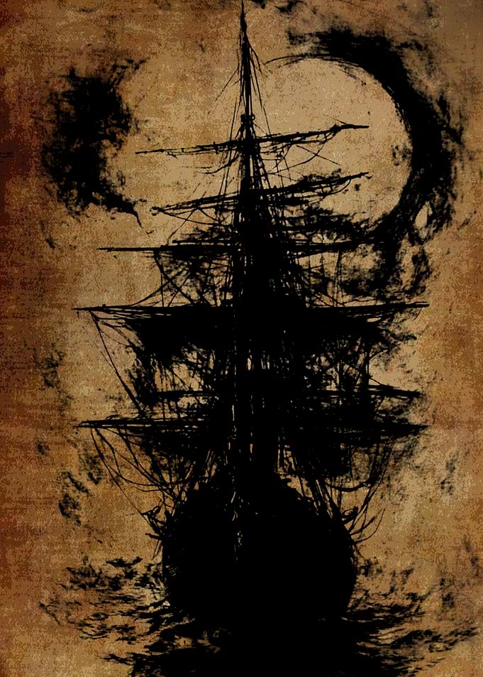 Silhouette of a Ghost Ship