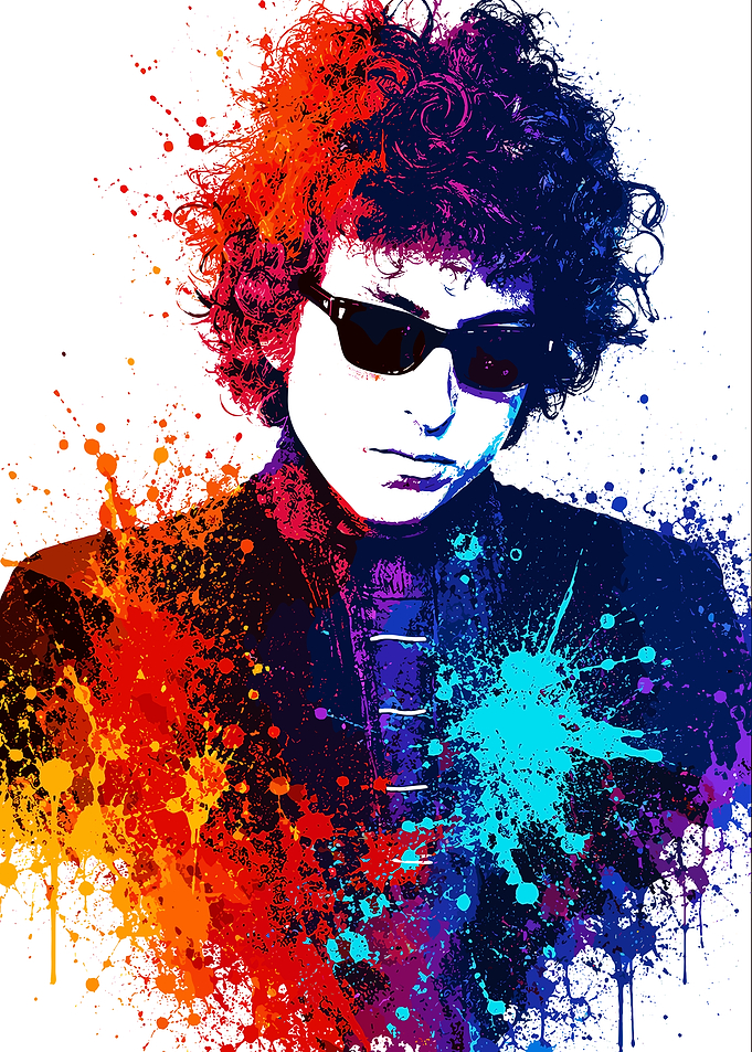Bob Dylan Splatter Art