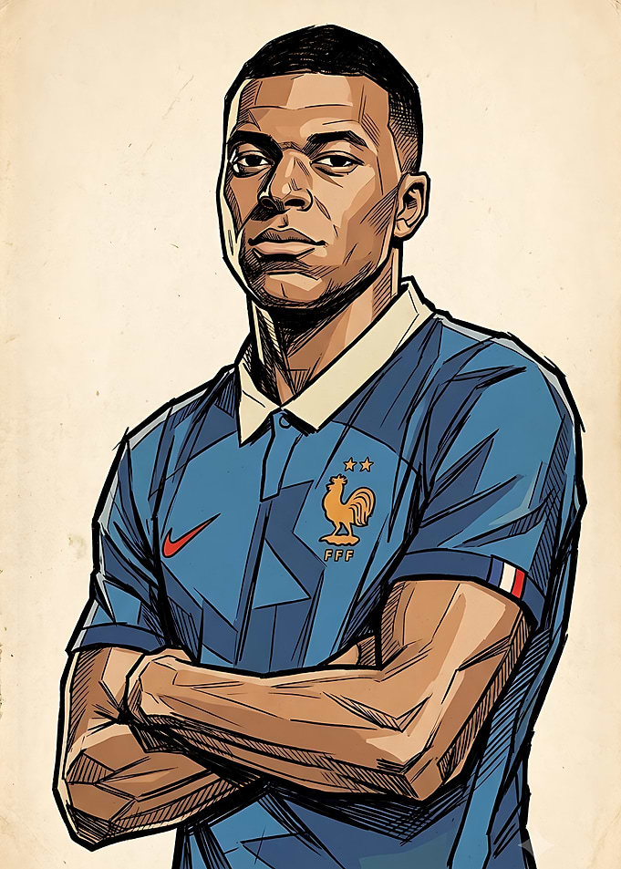 Kylian Mbappé in French Football Kit