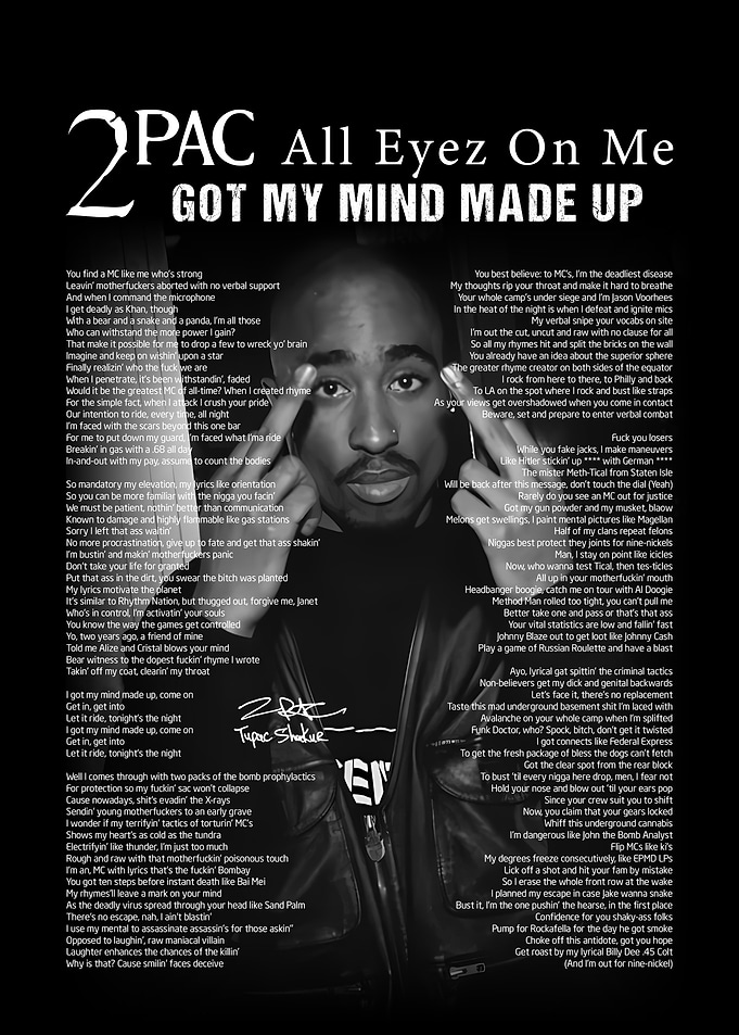 Tupac Shakur All Eyez On Me Poster