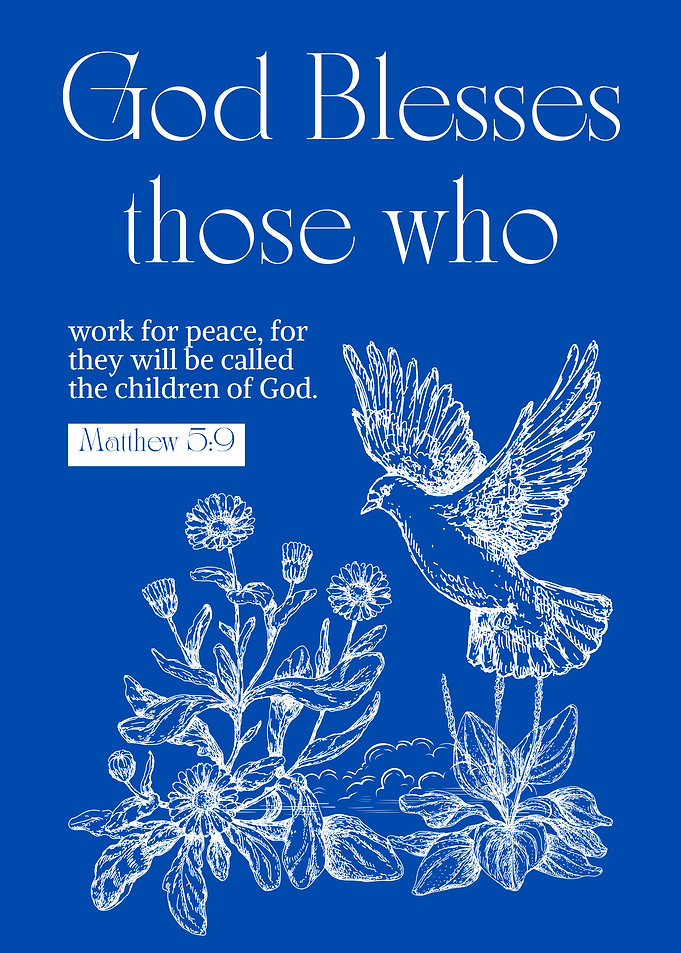 God Blesses the Peacemakers – Matthew 5:9 Christian Wall Art Poster