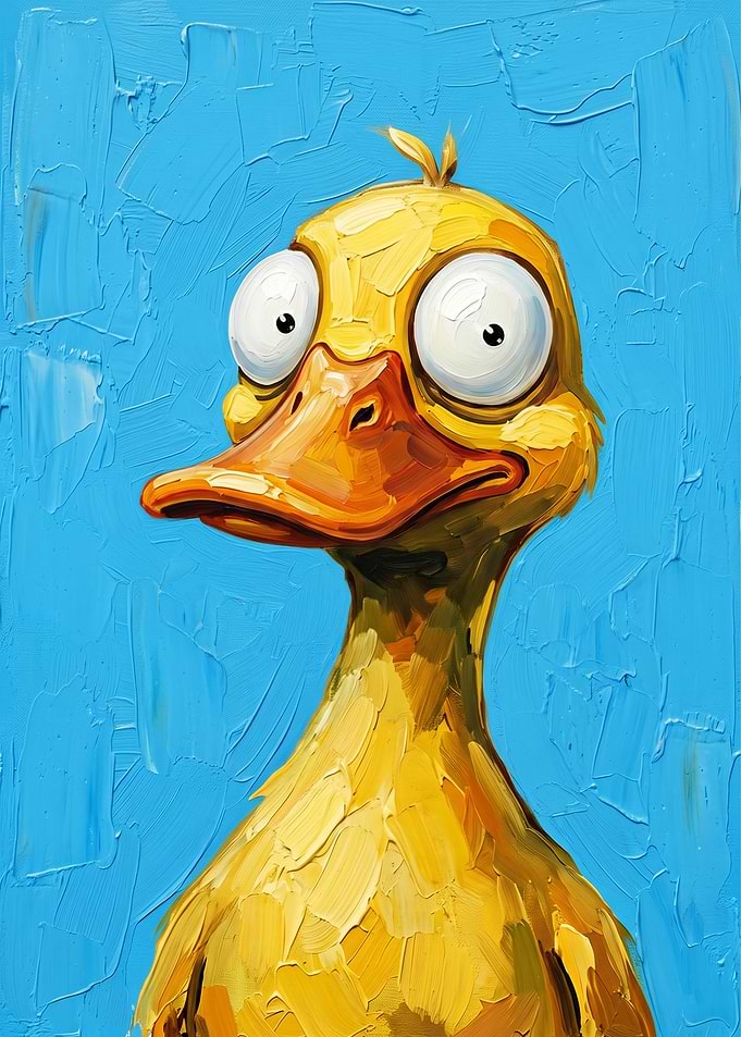 Funny Cartoon Duck Painting