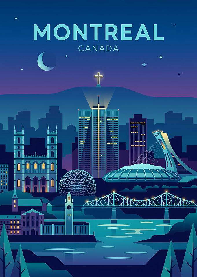 Montreal Cityscape at Night