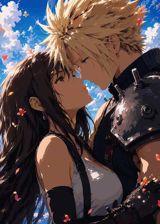 Cloud and Tifa Embrace